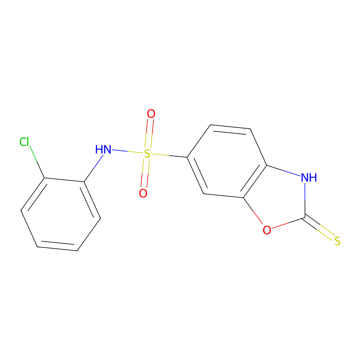 N-(2-chlorophenyl)-2-sulfanyl-1,3-benzoxazole-6-sulfonamide molecular structure, CAS 379254-64-5