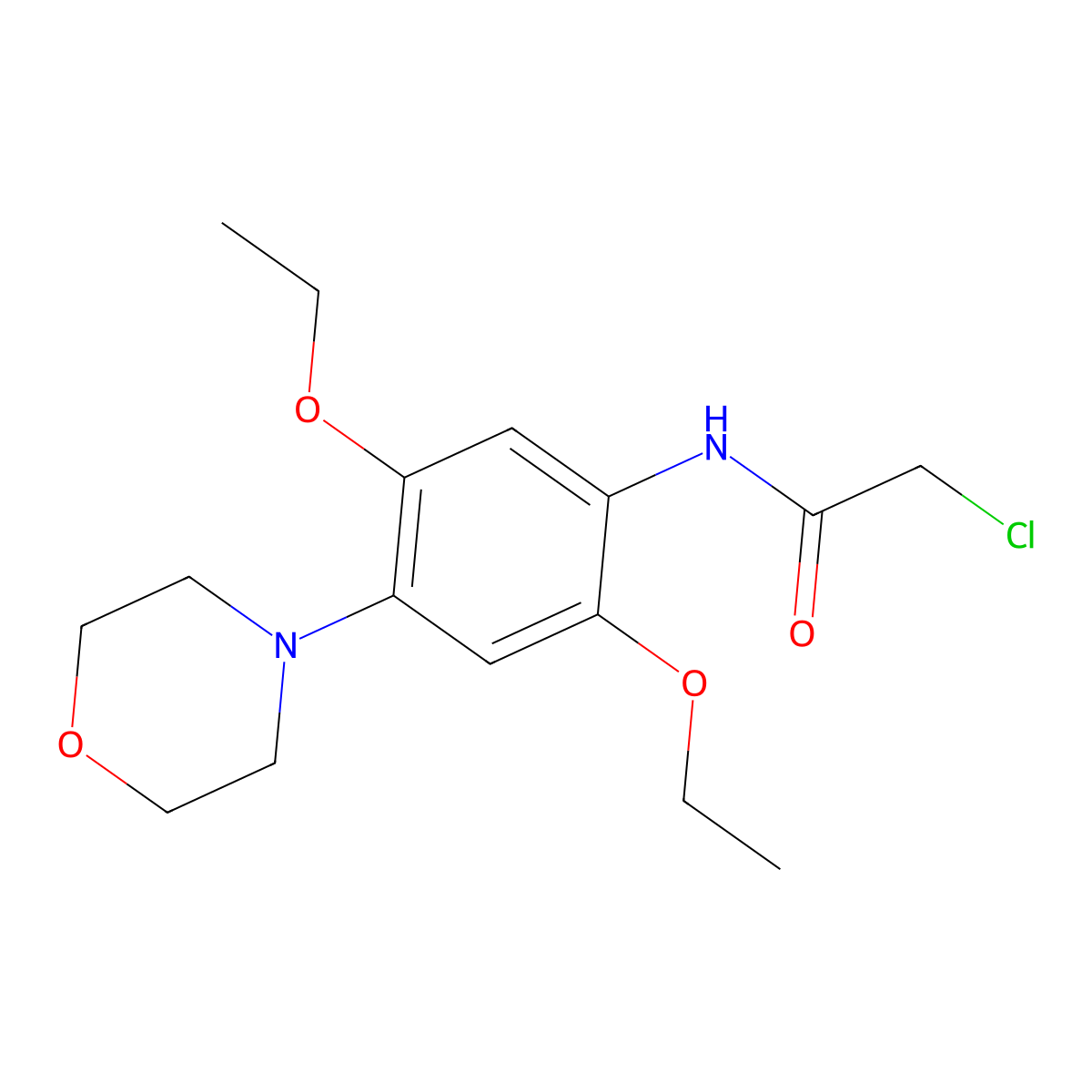 2-chloro-N-[2,5-diethoxy-4-(morpholin-4-yl)phenyl]acetamide molecular structure, CAS 379254-65-6