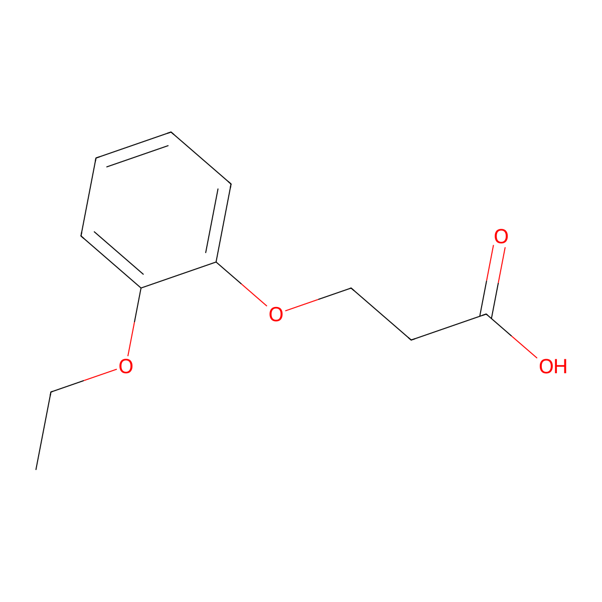 3-(2-Ethoxyphenoxy)propanoic acid molecular structure, CAS 379254-66-7