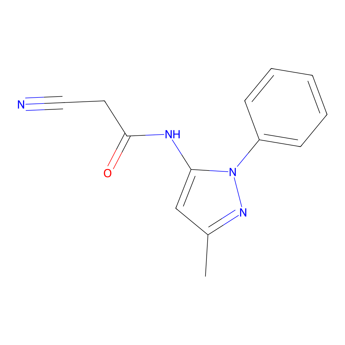2-cyano-N-(3-methyl-1-phenyl-1H-pyrazol-5-yl)acetamide molecular structure, CAS 379254-68-9