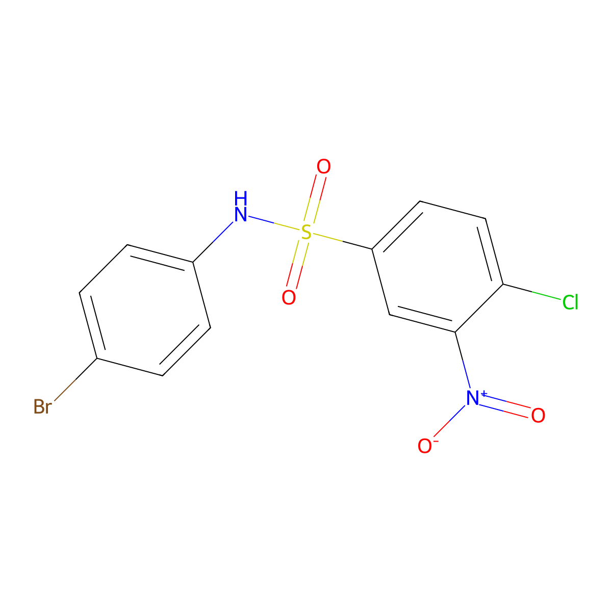 N-(4-bromophenyl)-4-chloro-3-nitrobenzene-1-sulfonamide molecular structure, CAS 379254-73-6