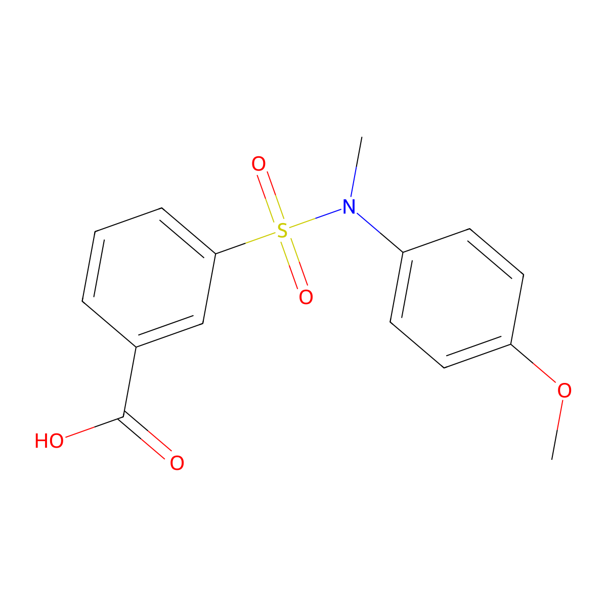 3-[(4-Methoxyphenyl)(methyl)sulfamoyl]benzoic acid molecular structure, CAS 379254-75-8