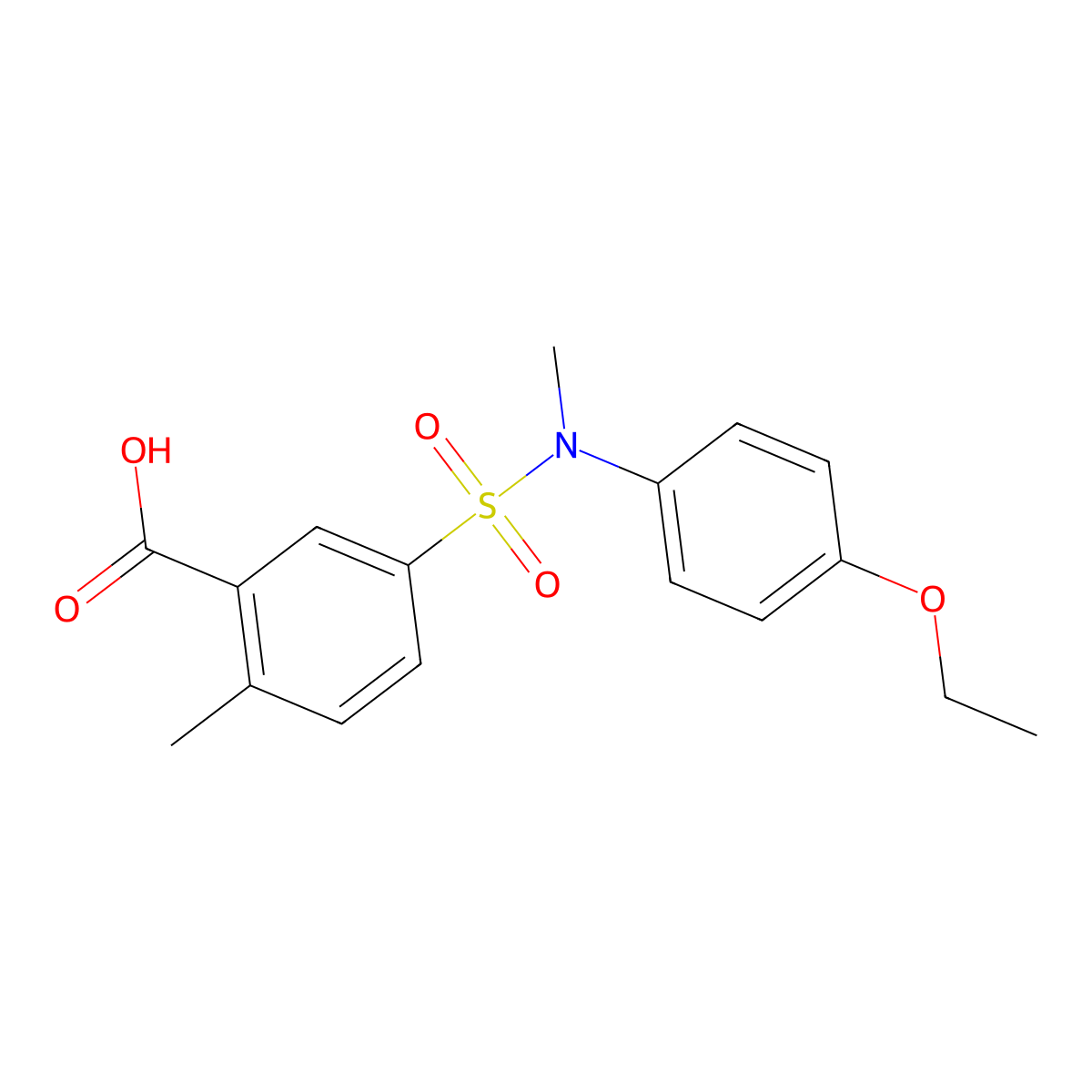 5-[(4-Ethoxy-phenyl)-methyl-sulfamoyl]-2-methyl-benzoic acid molecular structure, CAS 379254-80-5