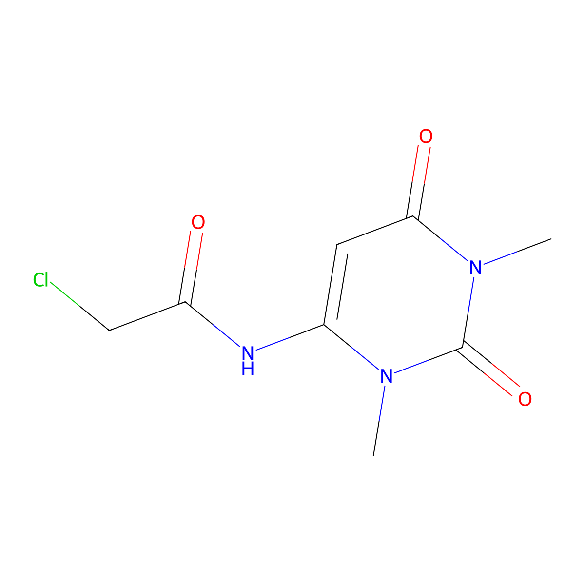 2-chloro-N-(1,3-dimethyl-2,6-dioxo-1,2,3,6-tetrahydropyrimidin-4-yl)acetamide molecular structure, CAS 379254-84-9
