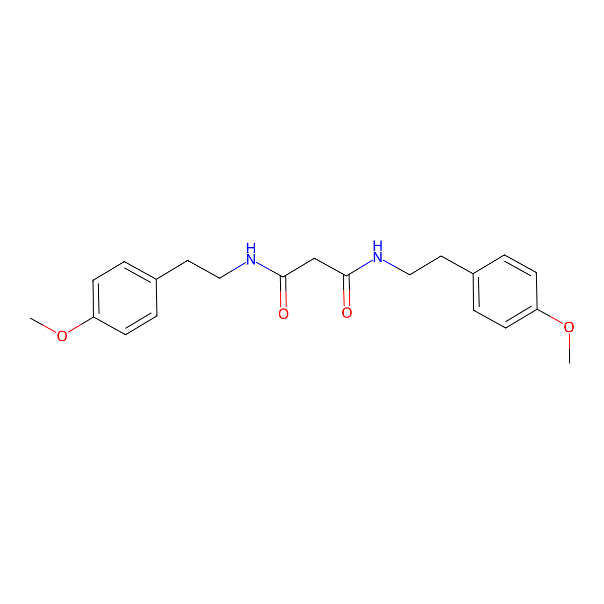 N,N'-bis[2-(4-methoxyphenyl)ethyl]propanediamide molecular structure, CAS 379254-88-3