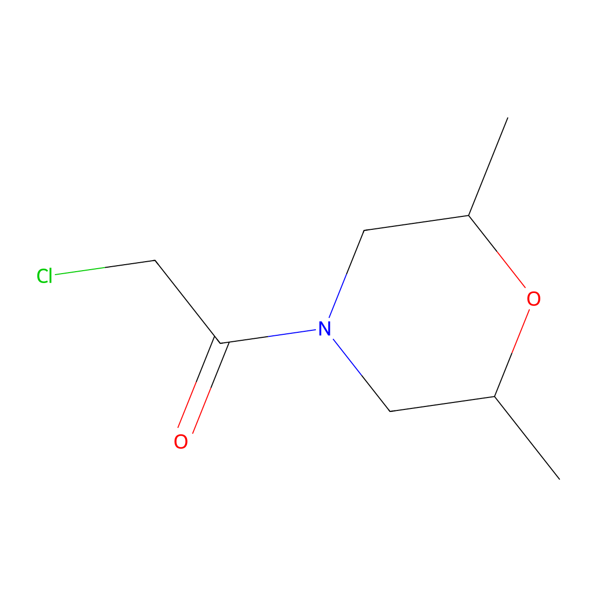 2-Chloro-1-(2,6-dimethyl-morpholin-4-yl)-ethanone molecular structure, CAS 379254-90-7