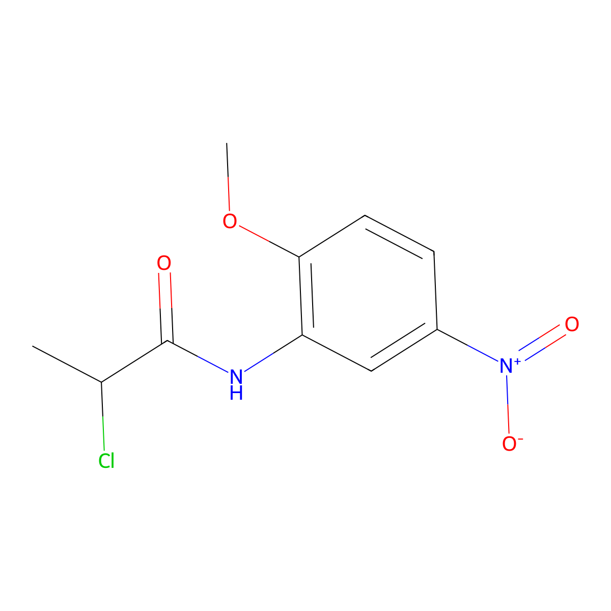 2-chloro-N-(2-methoxy-5-nitrophenyl)propanamide molecular structure, CAS 379254-91-8
