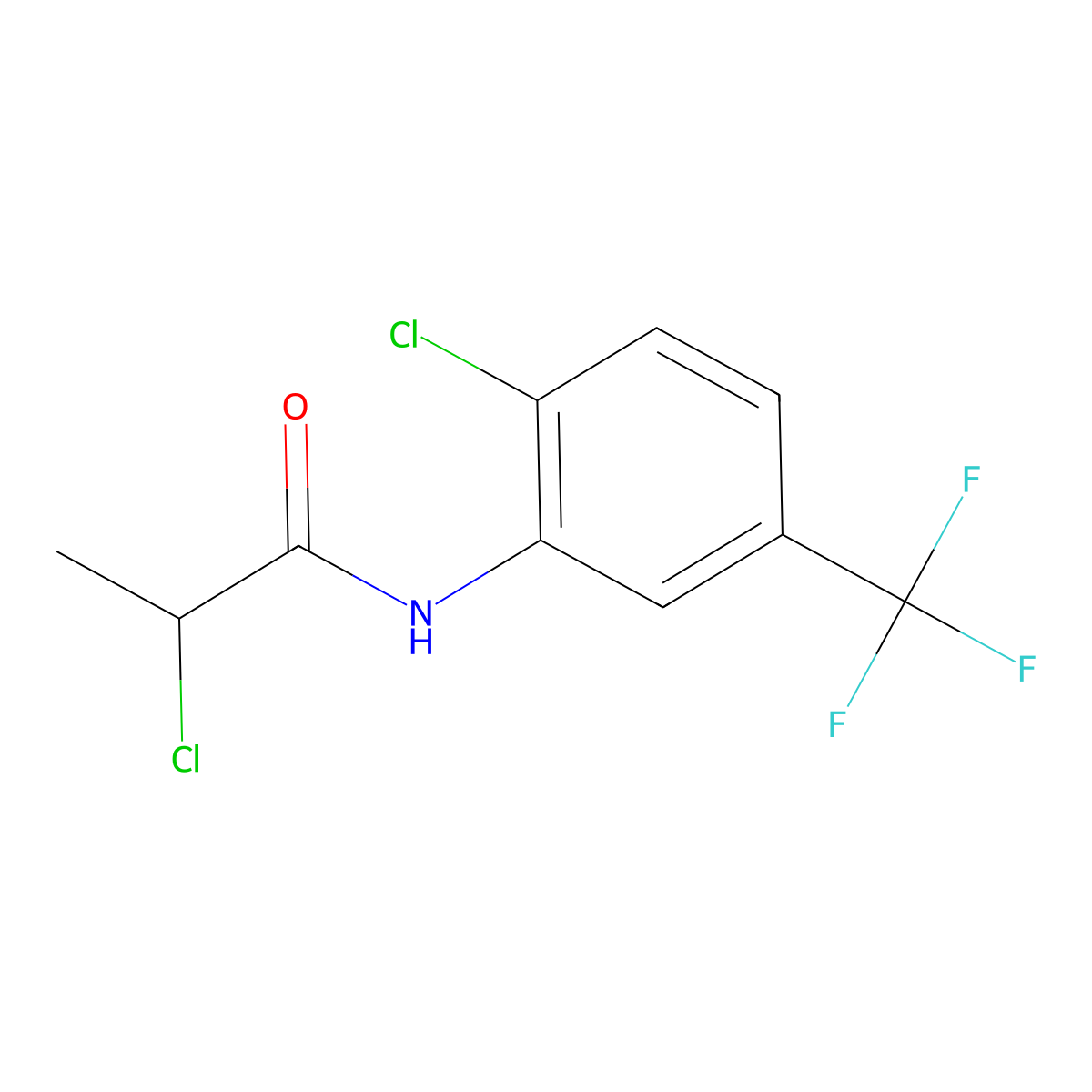 2-chloro-N-[2-chloro-5-(trifluoromethyl)phenyl]propanamide molecular structure, CAS 379254-92-9