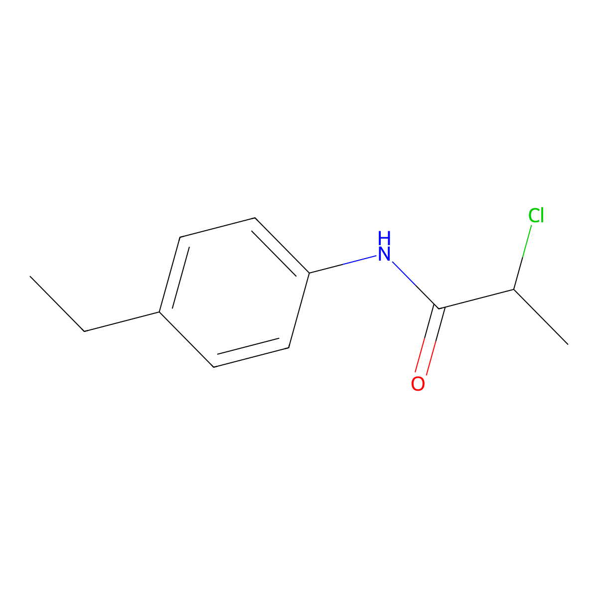 2-chloro-N-(4-ethylphenyl)propanamide molecular structure, CAS 379254-96-3