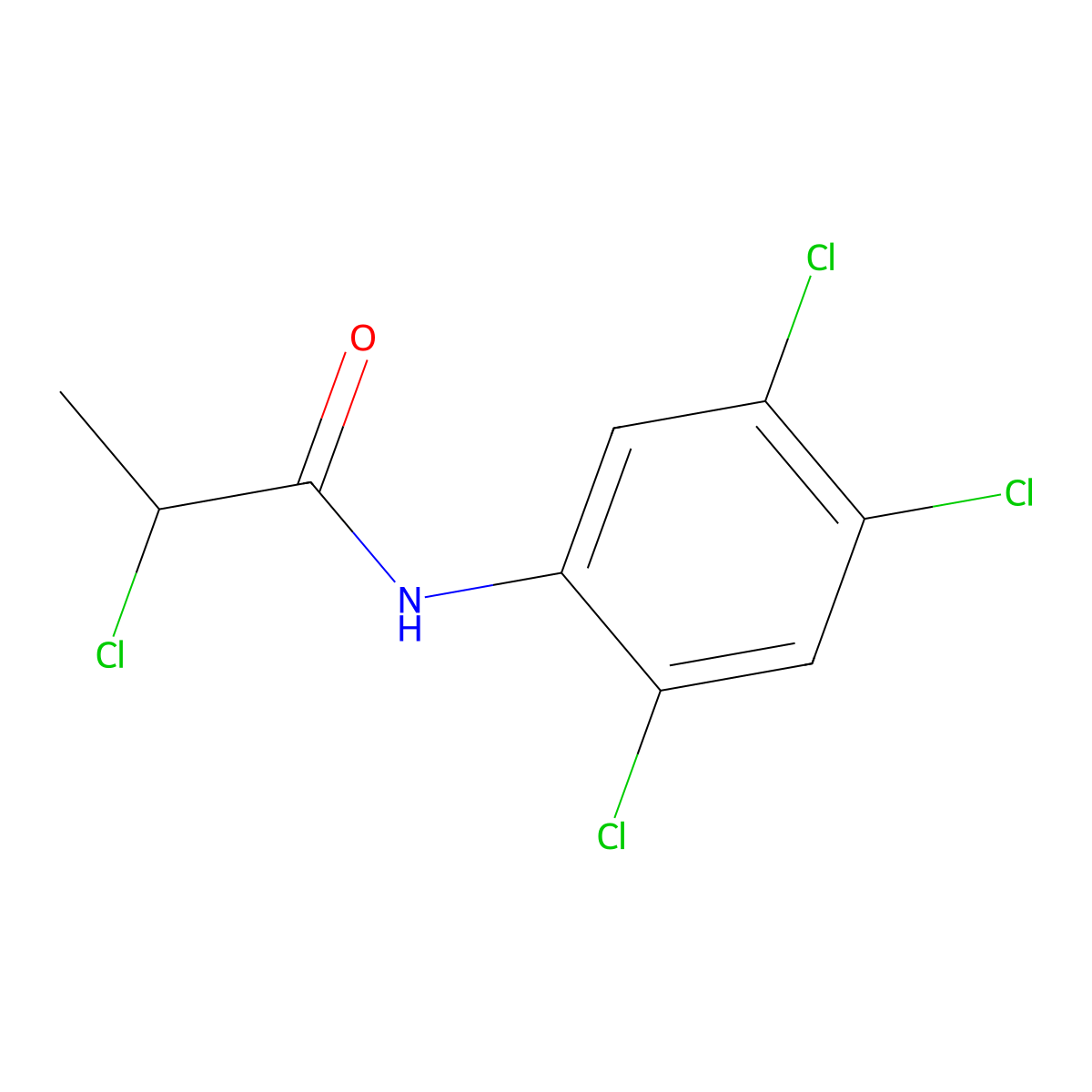 2-chloro-N-(2,4,5-trichlorophenyl)propanamide molecular structure, CAS 379254-97-4