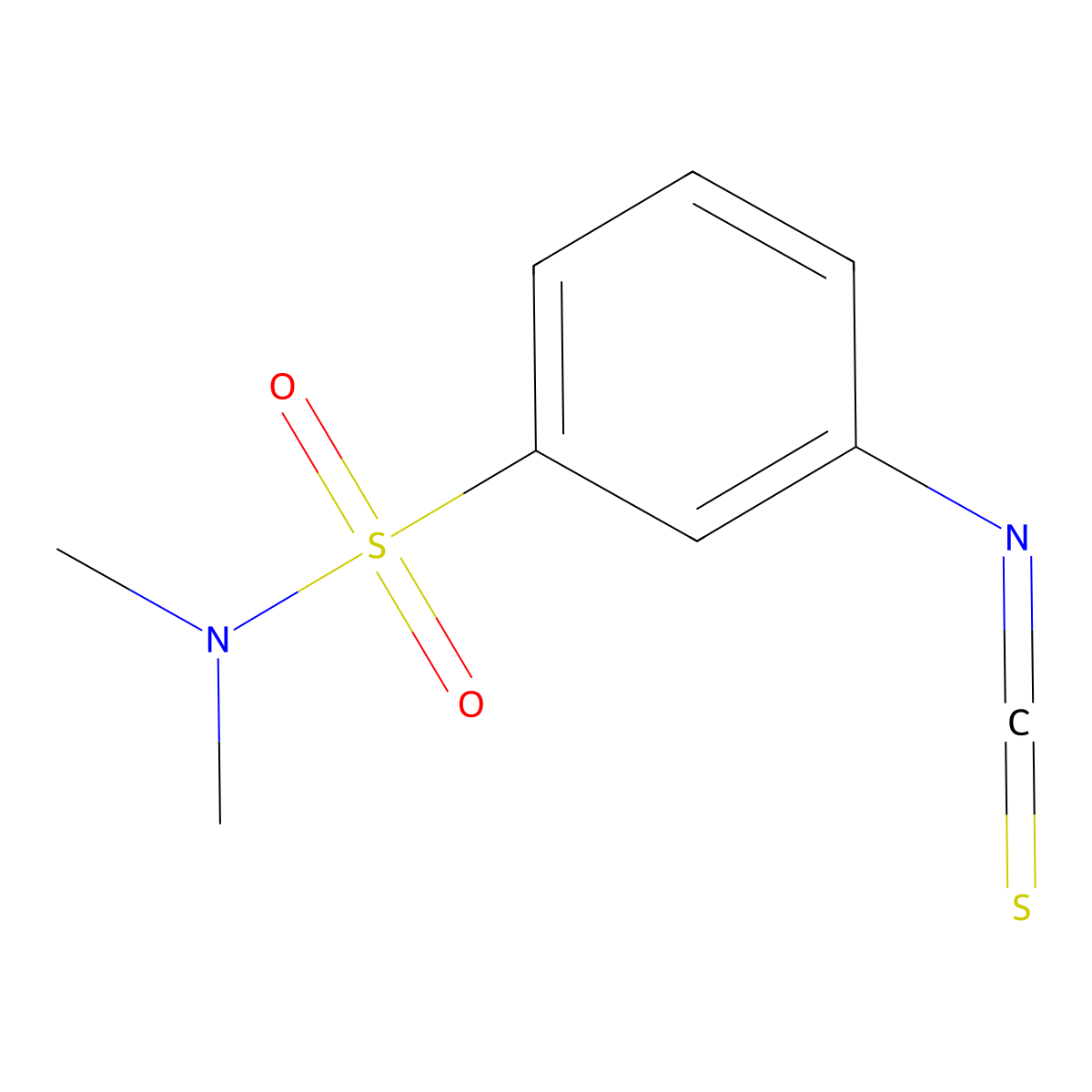 3-isothiocyanato-N,N-dimethylbenzene-1-sulfonamide molecular structure, CAS 379255-08-0