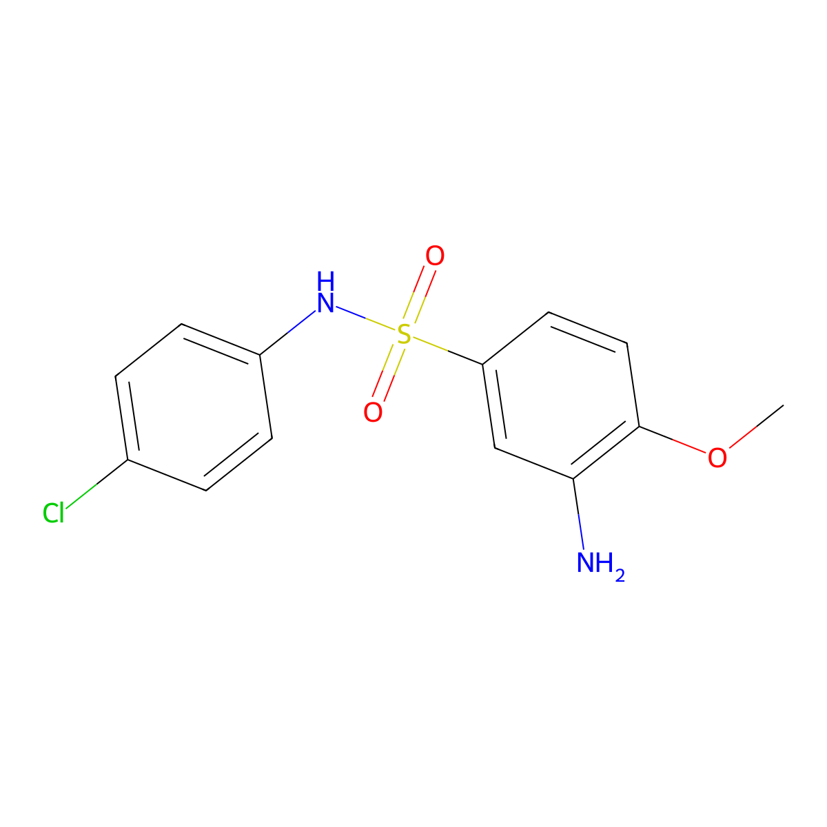 3-amino-N-(4-chlorophenyl)-4-methoxybenzene-1-sulfonamide molecular structure, CAS 379255-10-4