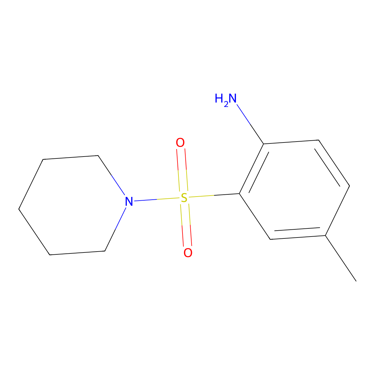 4-Methyl-2-(piperidine-1-sulfonyl)aniline molecular structure, CAS 379255-12-6