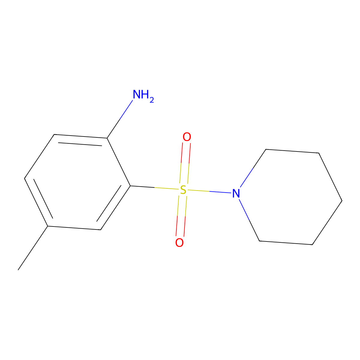 4-Methyl-2-(piperidine-1-sulfonyl)aniline molecular structure, CAS 379255-12-6