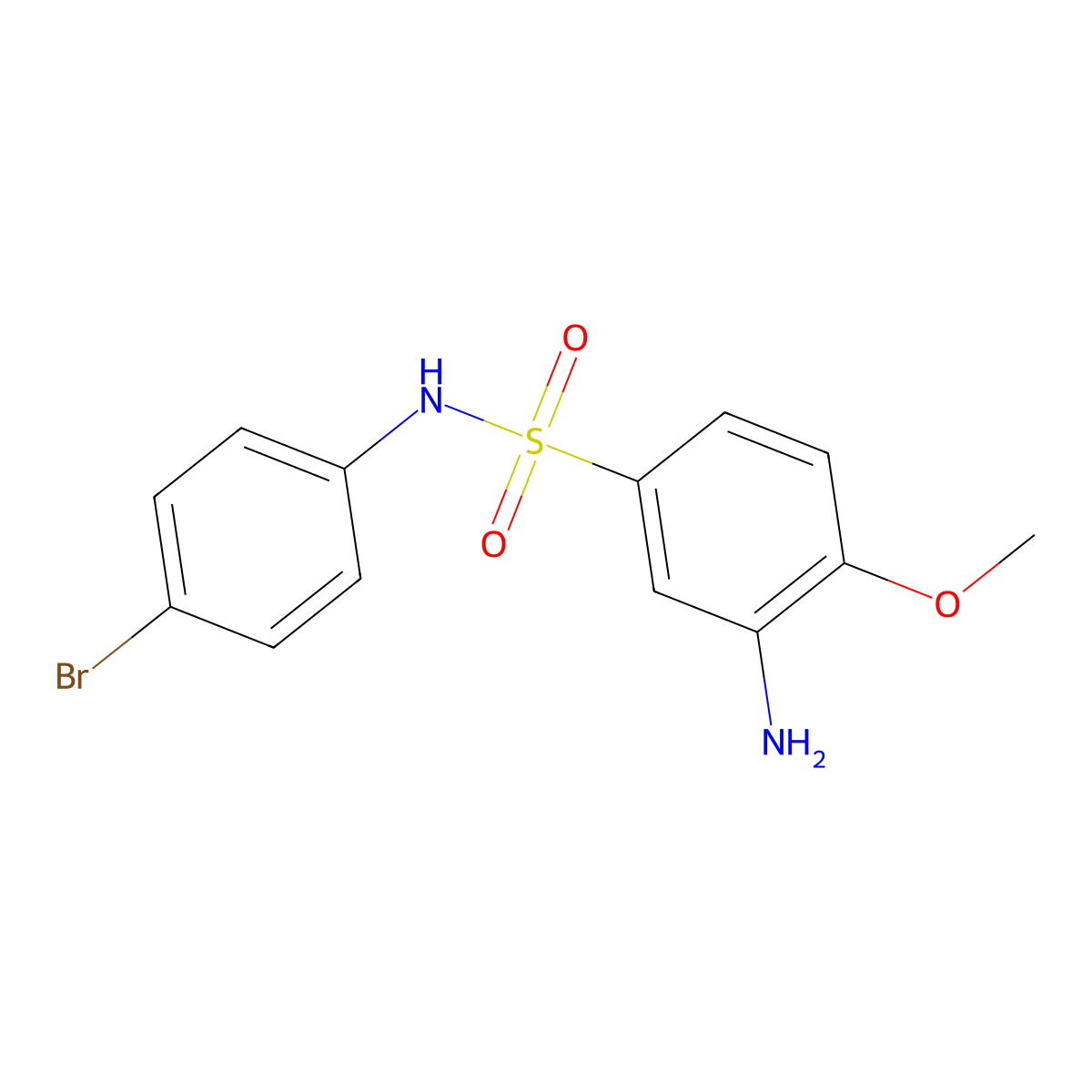 3-amino-N-(4-bromophenyl)-4-methoxybenzene-1-sulfonamide molecular structure, CAS 379255-13-7