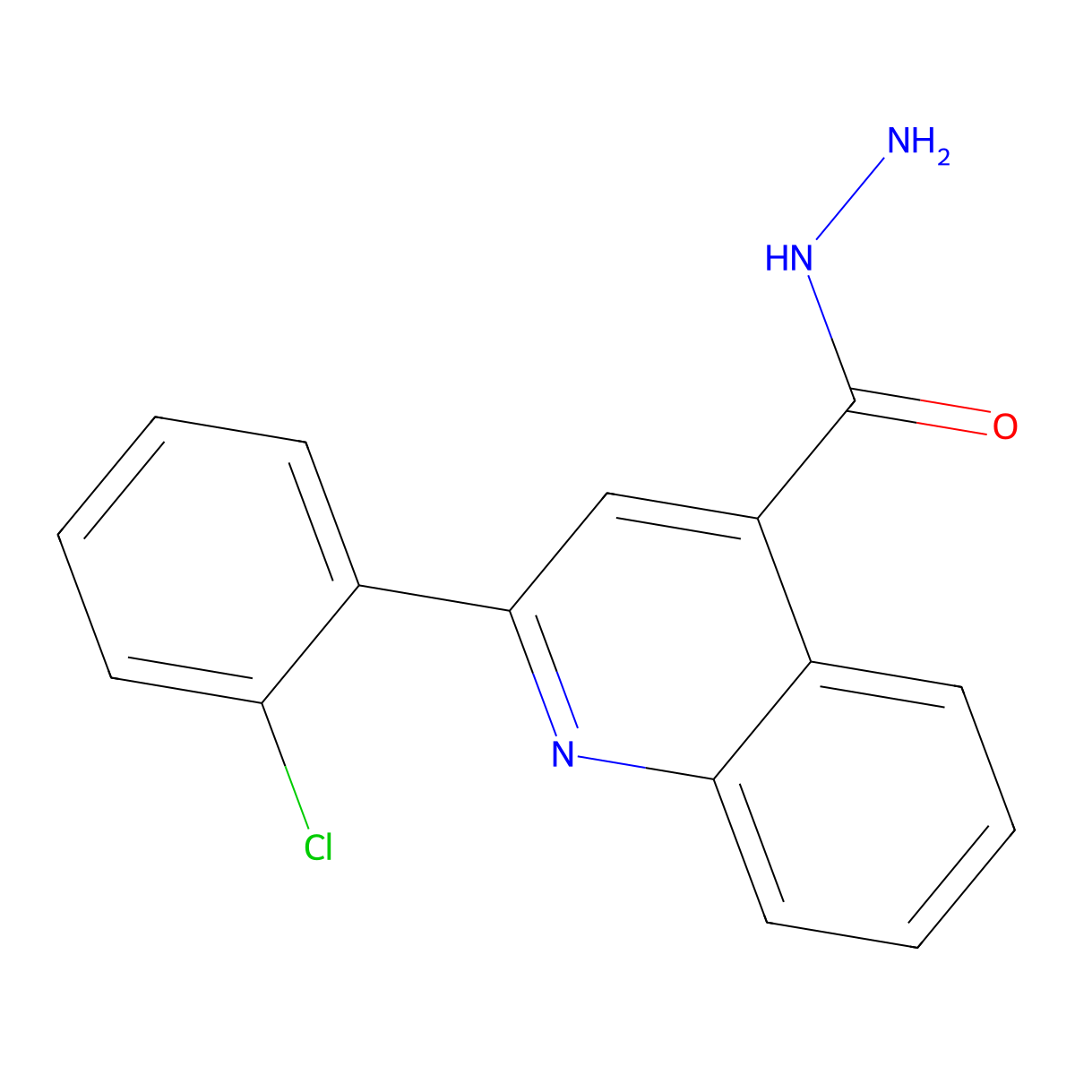 2-(2-Chlorophenyl)quinoline-4-carbohydrazide molecular structure, CAS 379255-16-0