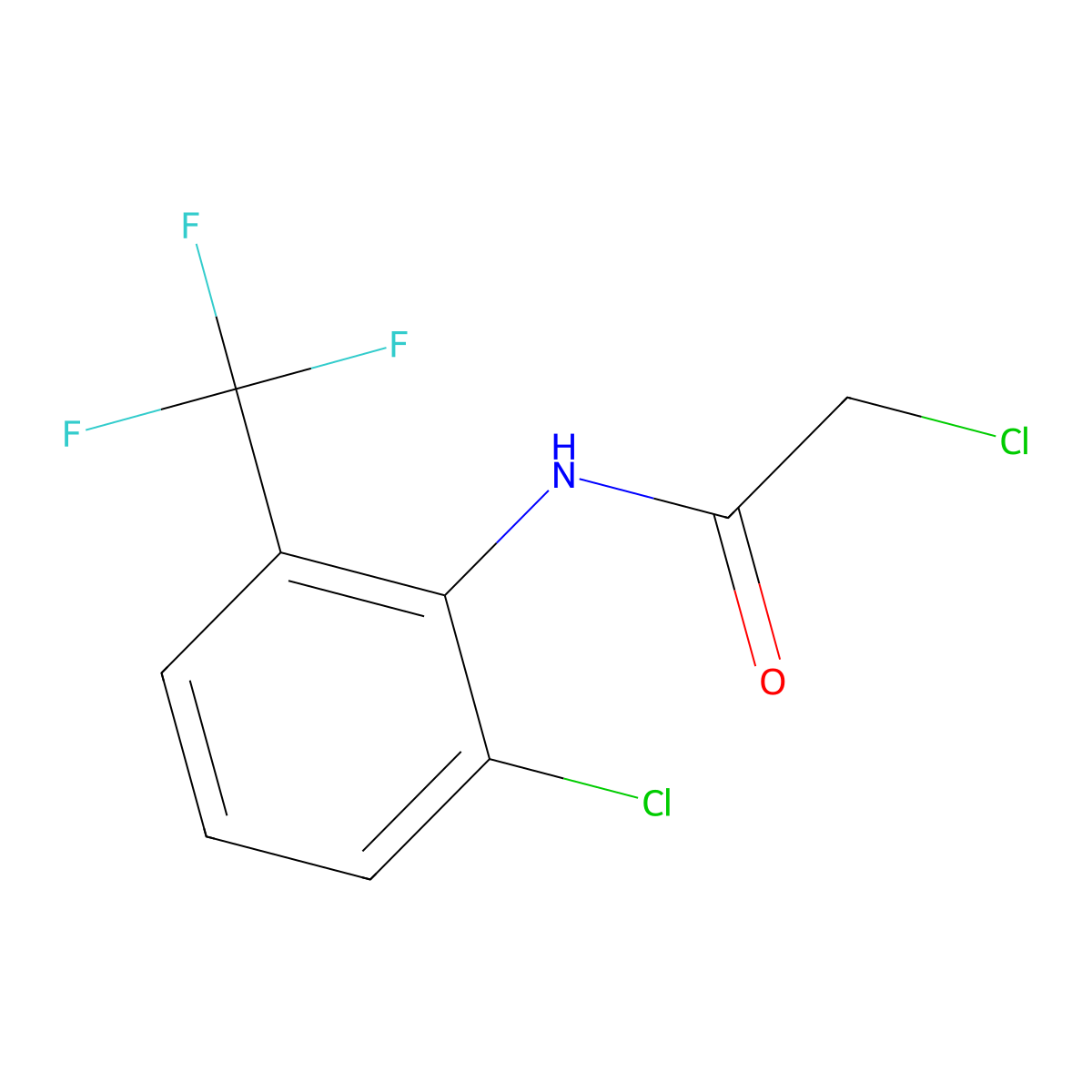 2-chloro-N-(2-chloro-6-(trifluoromethyl)phenyl)acetamide molecular structure, CAS 379255-17-1