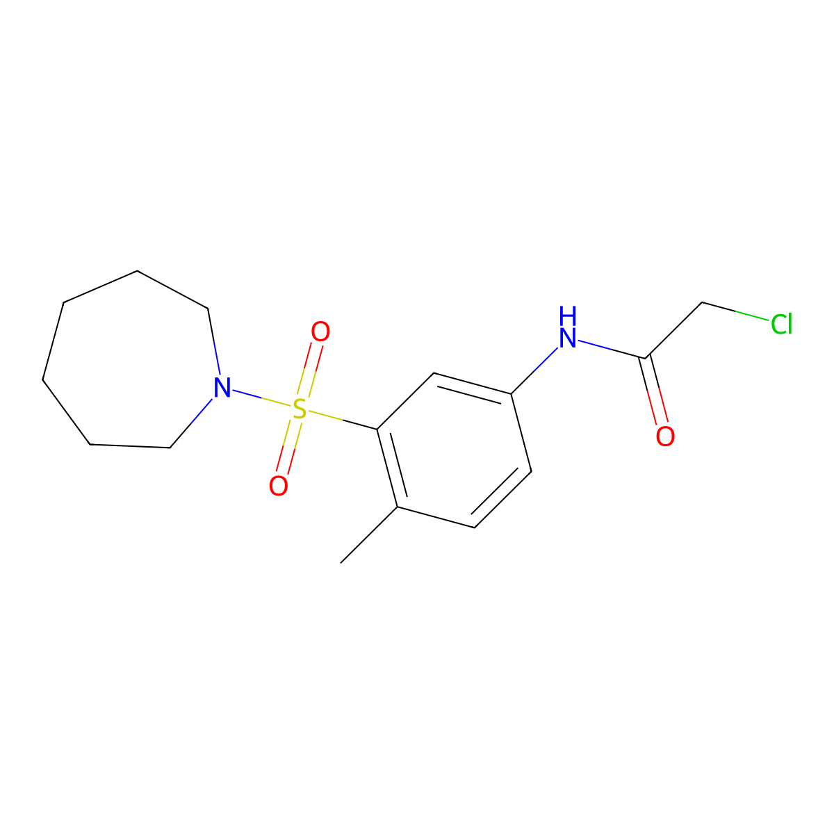 N-[3-(azepane-1-sulfonyl)-4-methylphenyl]-2-chloroacetamide molecular structure, CAS 379255-23-9
