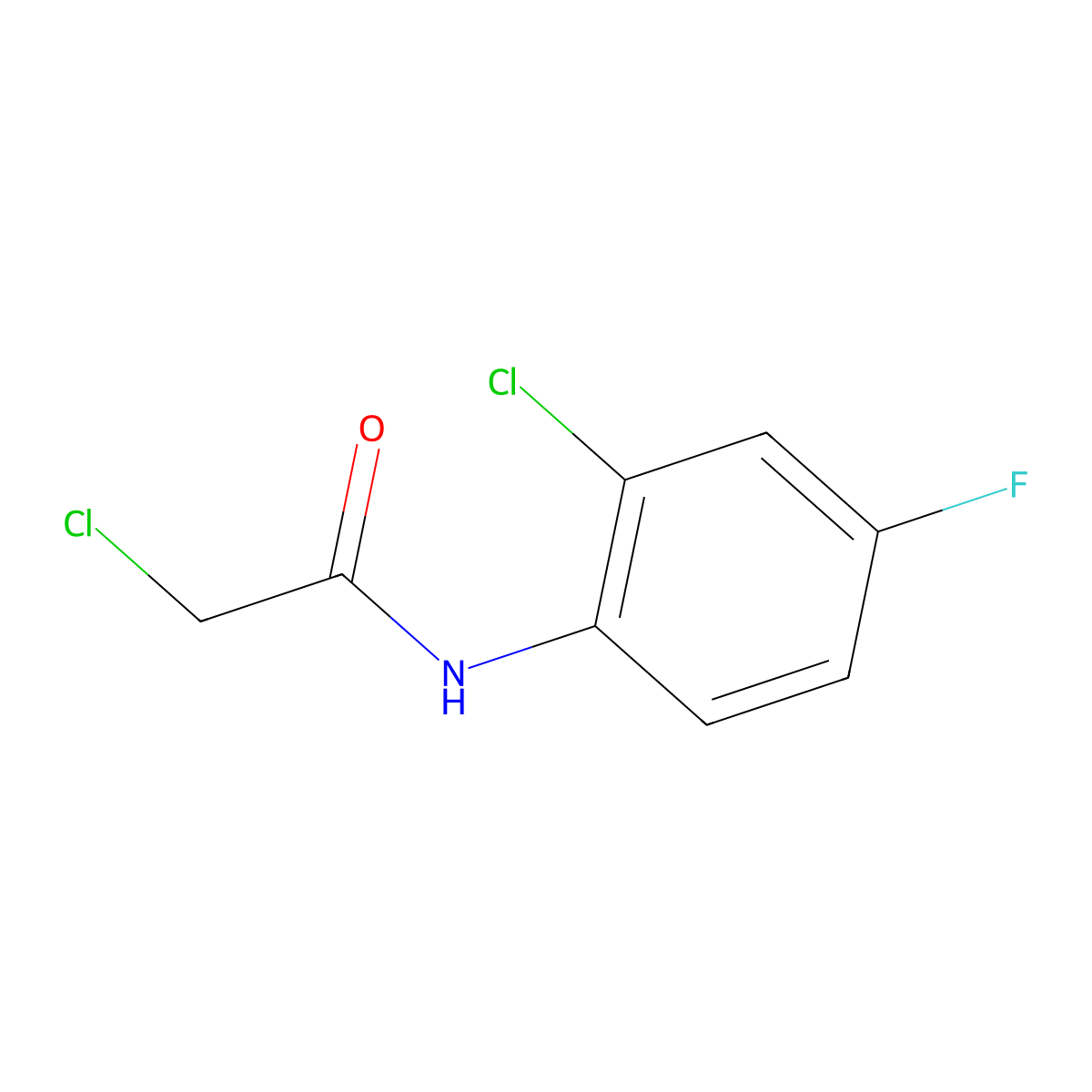 2-chloro-N-(2-chloro-4-fluorophenyl)acetamide molecular structure, CAS 379255-26-2