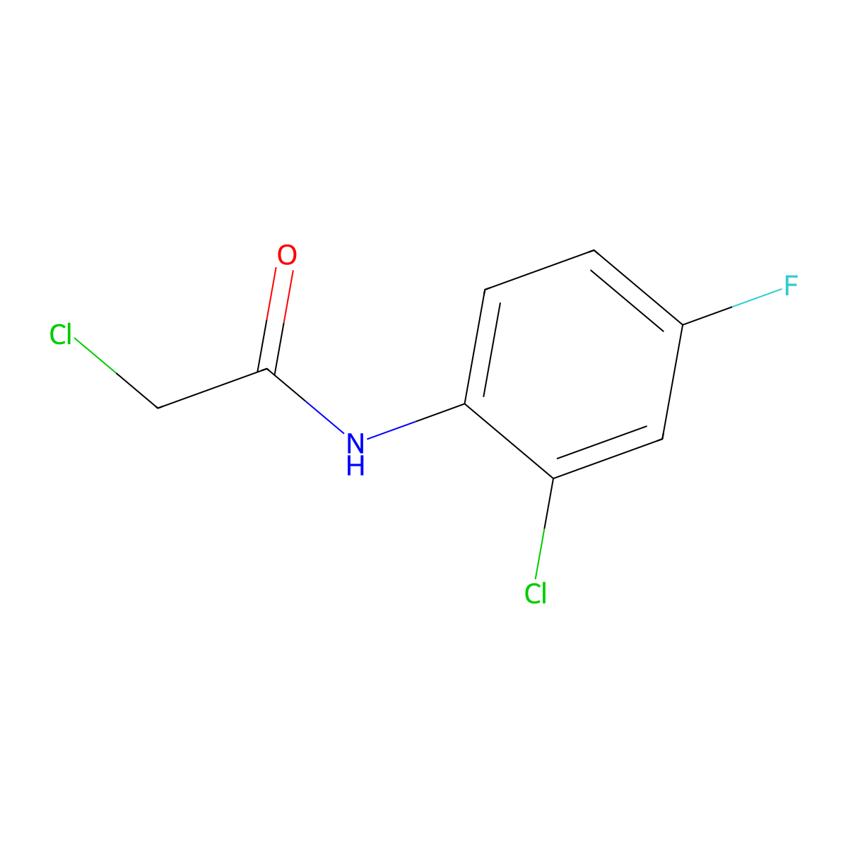 2-chloro-N-(2-chloro-4-fluorophenyl)acetamide molecular structure, CAS 379255-26-2