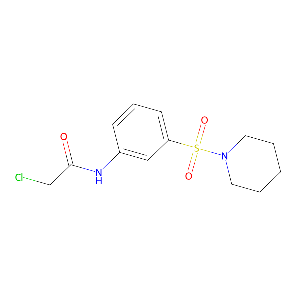 2-chloro-N-[3-(piperidine-1-sulfonyl)phenyl]acetamide molecular structure, CAS 379255-31-9