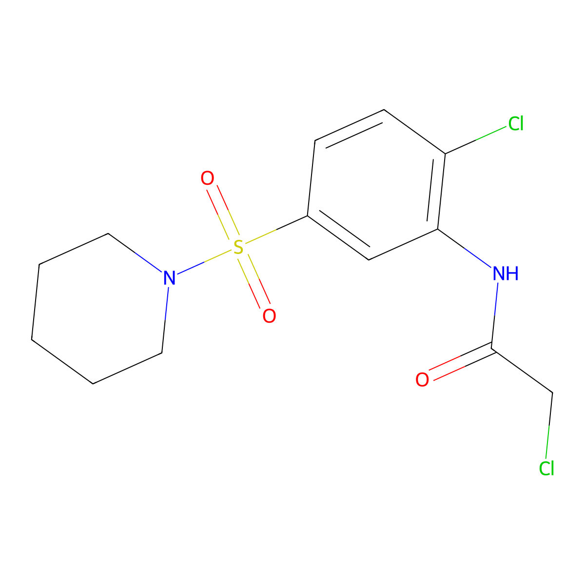 2-chloro-N-[2-chloro-5-(piperidine-1-sulfonyl)phenyl]acetamide molecular structure, CAS 379255-33-1