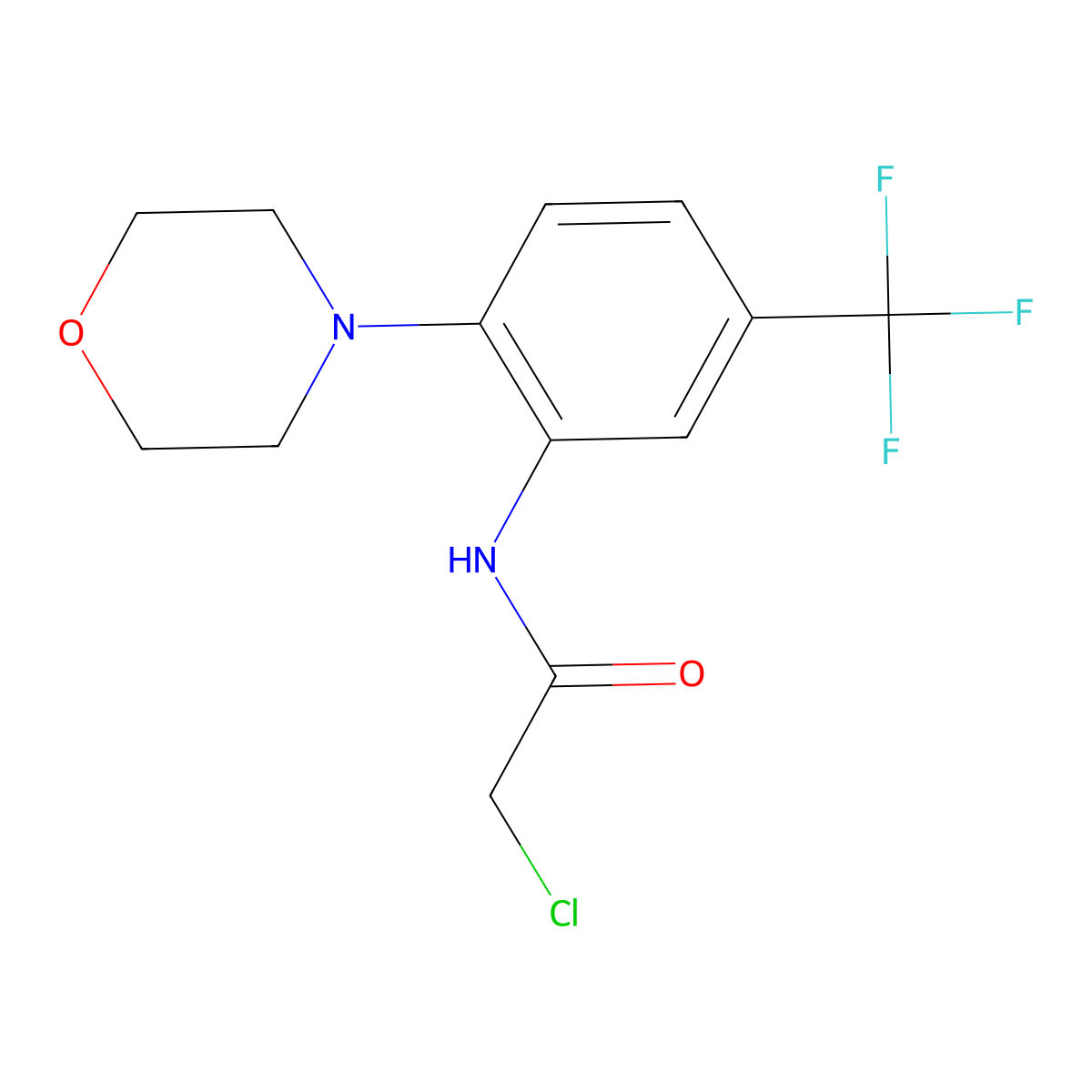 2-chloro-N-[2-(morpholin-4-yl)-5-(trifluoromethyl)phenyl]acetamide molecular structure, CAS 379255-35-3