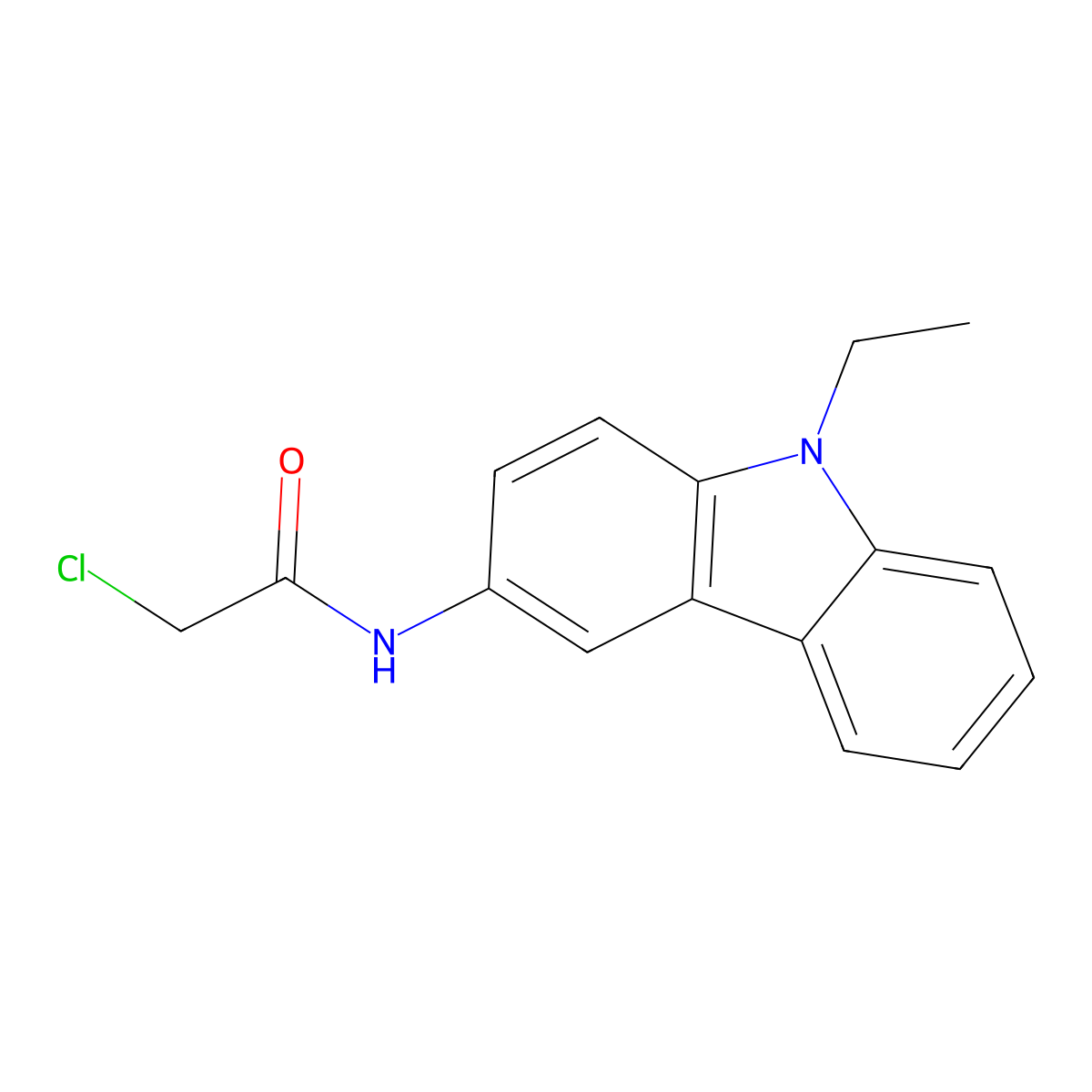 2-chloro-N-(9-ethyl-9H-carbazol-3-yl)acetamide molecular structure, CAS 379255-36-4