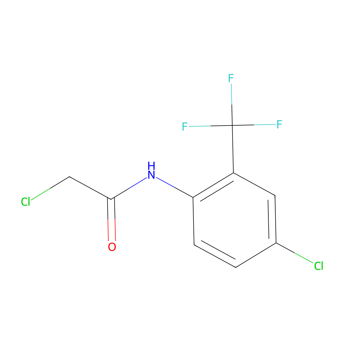 2-Chloro-N-[4-chloro-2-(trifluoromethyl)phenyl]acetamide molecular structure, CAS 379255-37-5