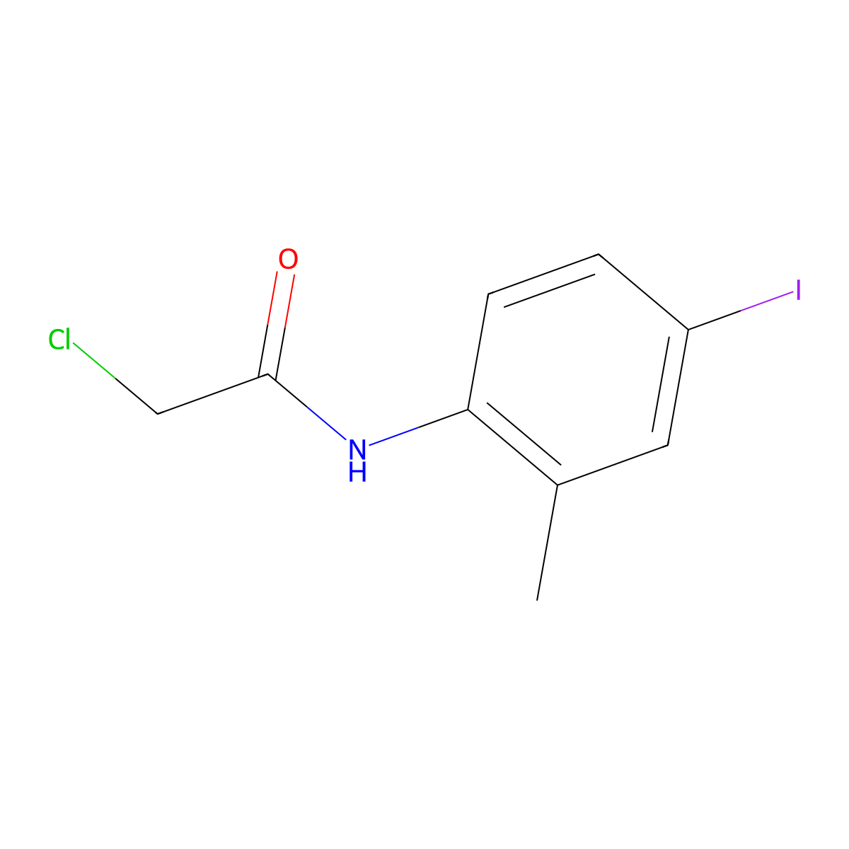 2-chloro-N-(4-iodo-2-methylphenyl)acetamide molecular structure, CAS 379255-47-7