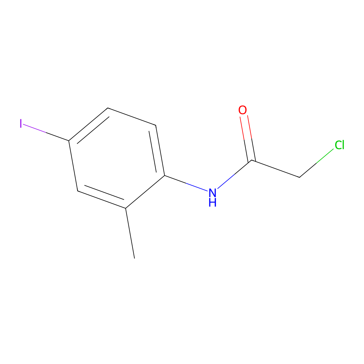 2-chloro-N-(4-iodo-2-methylphenyl)acetamide molecular structure, CAS 379255-47-7