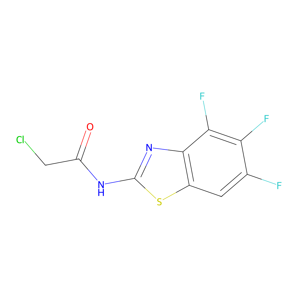 2-Chloro-N-(4,5,6-trifluoro-2-benzothiazolyl)acetamide molecular structure, CAS 379255-48-8