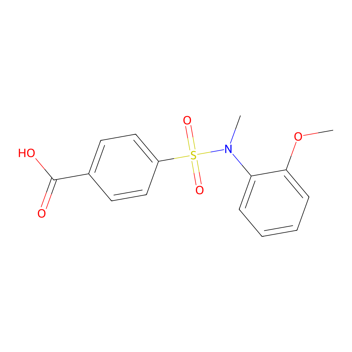 4-(((2-Methoxyphenyl)methylamino)sulfonyl)benzoic acid molecular structure, CAS 379255-57-9