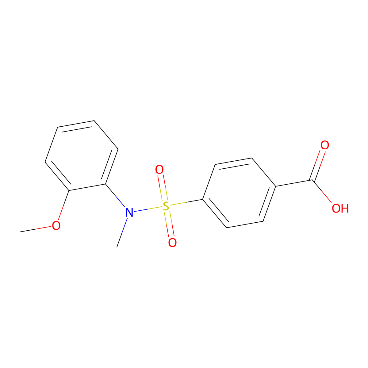 4-(((2-Methoxyphenyl)methylamino)sulfonyl)benzoic acid molecular structure, CAS 379255-57-9