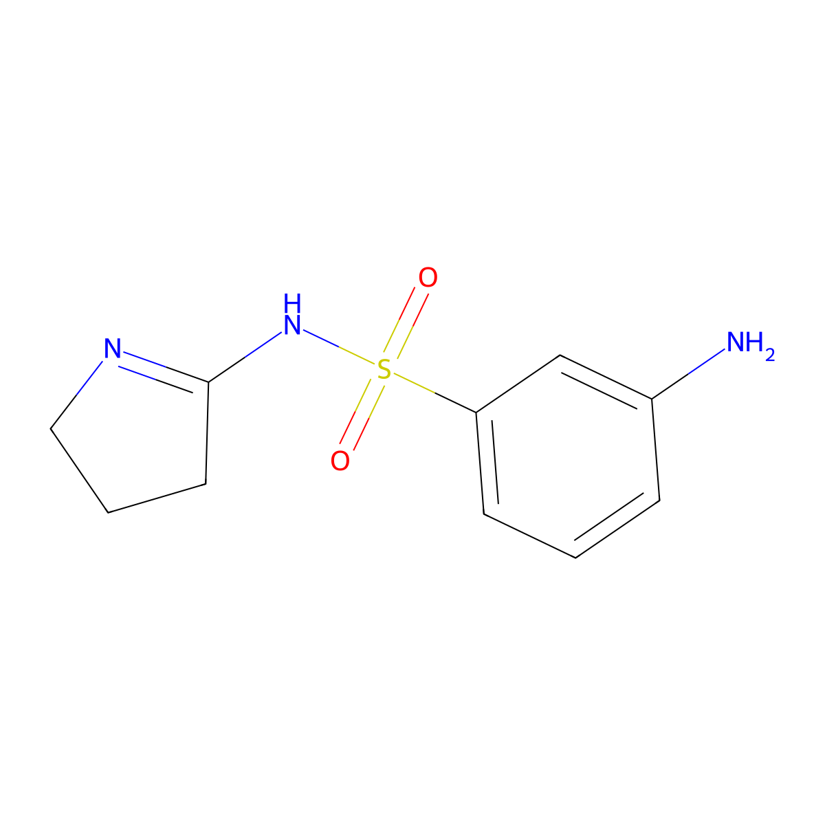 3-amino-N-(3,4-dihydro-2H-pyrrol-5-yl)benzenesulfonamide molecular structure, CAS 379255-71-7