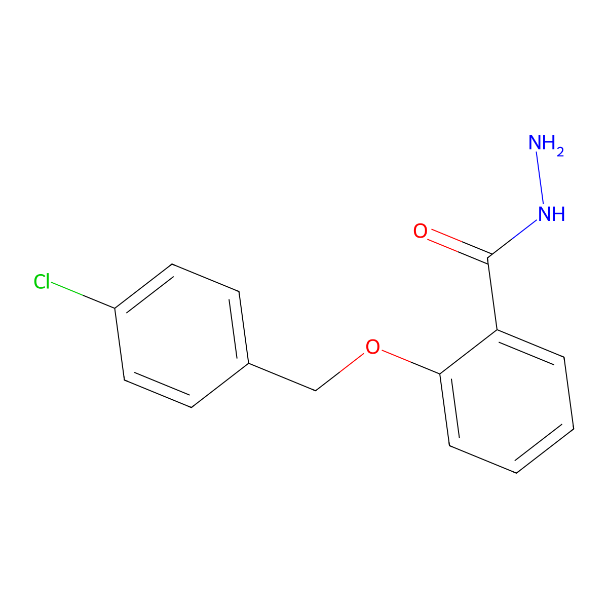 2-[(4-Chlorophenyl)methoxy]benzohydrazide molecular structure, CAS 379255-73-9