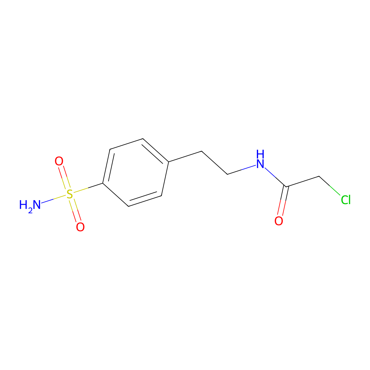 N-[2-[4-(Aminosulfonyl)phenyl]ethyl]-2-chloroacetamide molecular structure, CAS 379255-81-9