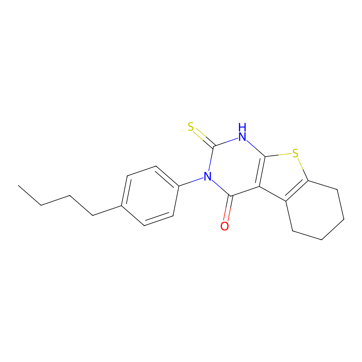4-(4-Butylphenyl)-5-sulfanyl-8-thia-4,6-diazatricyclo[7.4.0.0,2,7]trideca-1(9),2(7),5-trien-3-one molecular structure, CAS 379255-86-4