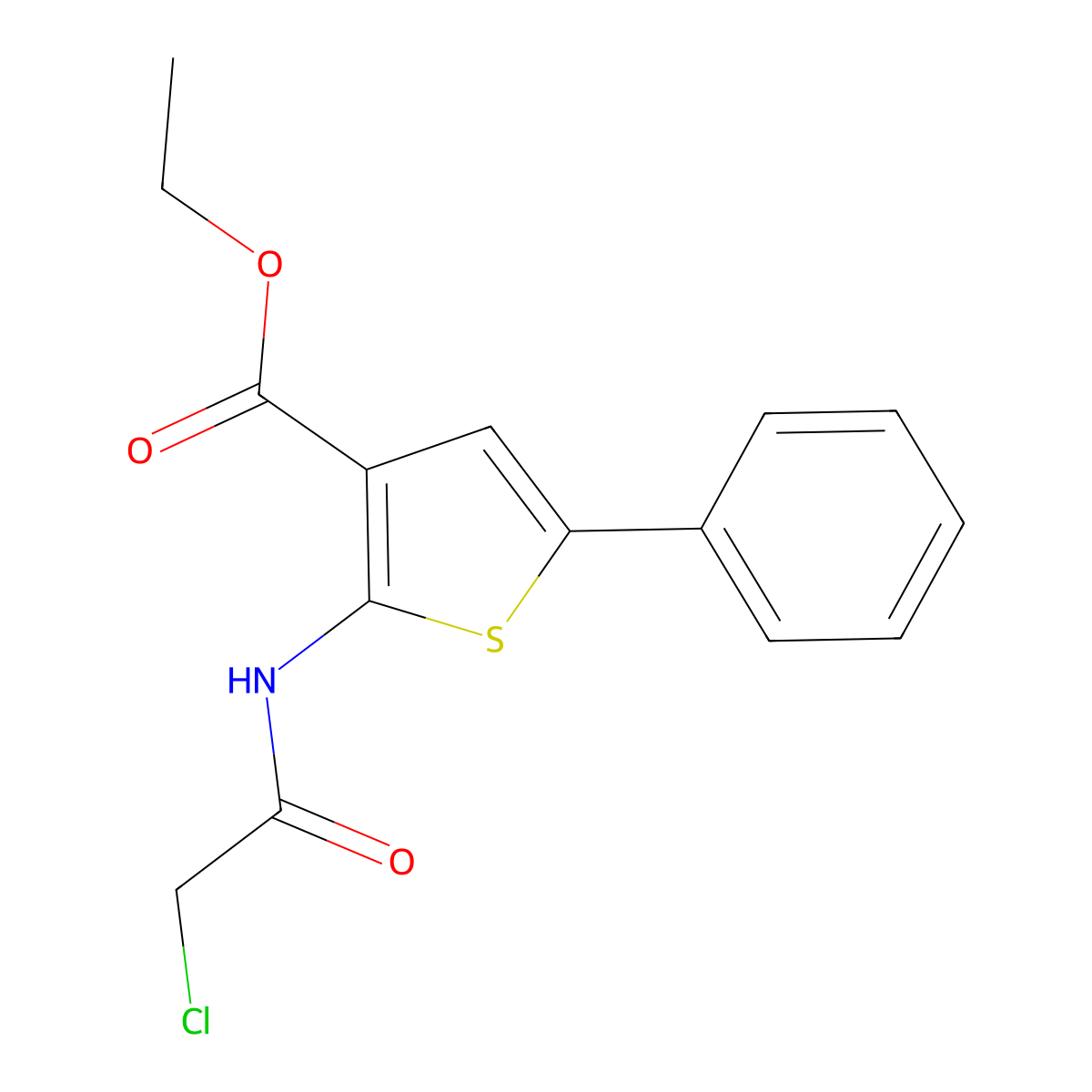 Ethyl 2-[(chloroacetyl)amino]-5-phenylthiophene-3-carboxylate molecular structure, CAS 379256-79-8