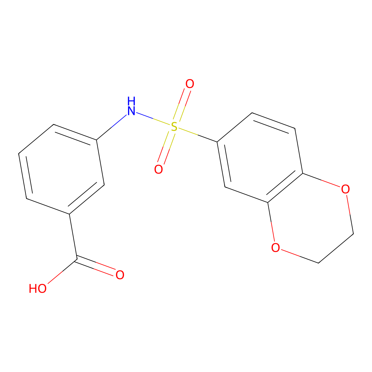 3-(2,3-Dihydro-1,4-benzodioxine-6-sulfonamido)benzoic acid molecular structure, CAS 379257-04-2