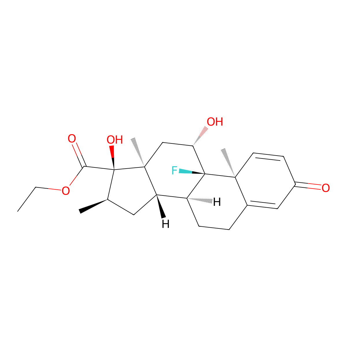 Dexamethasone ethyl ester molecular structure, CAS 37926-77-5