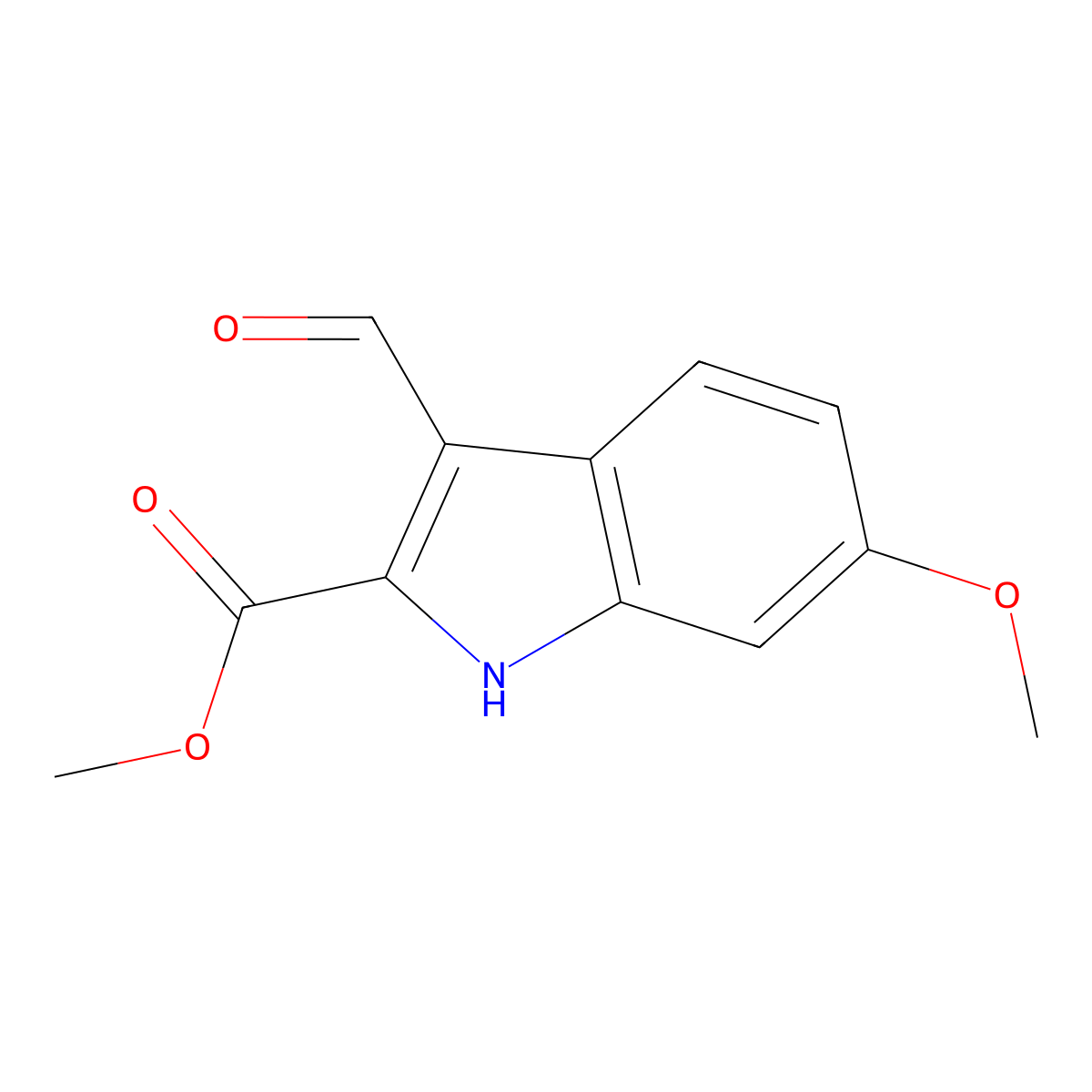 Methyl 3-formyl-6-methoxy-1H-indole-2-carboxylate molecular structure, CAS 379260-71-6