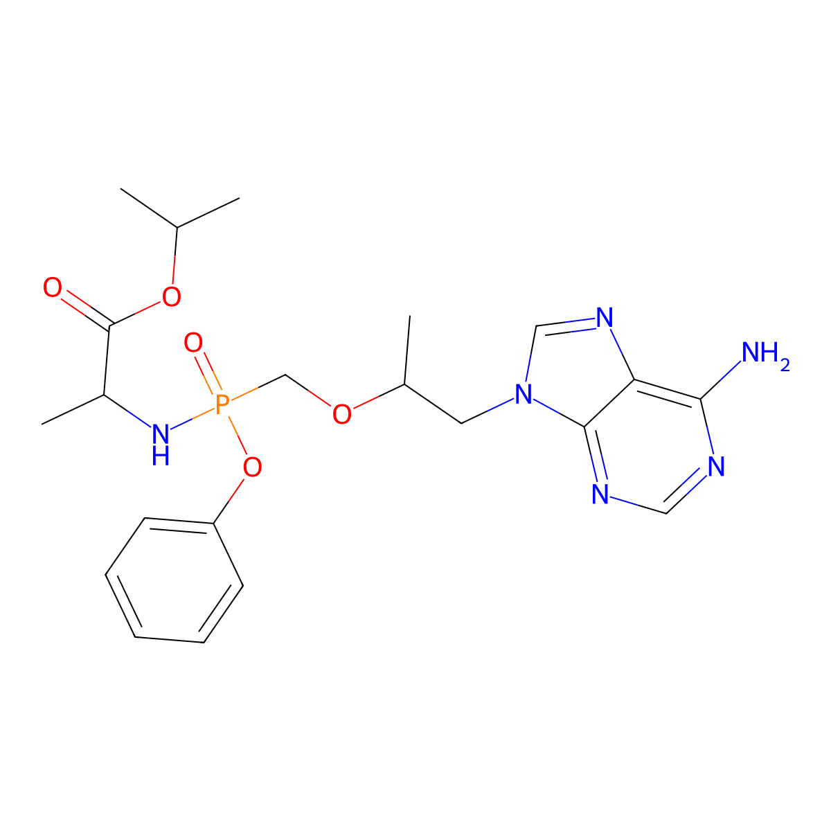 Tenofovir Alafenamide molecular structure, CAS 379270-37-8