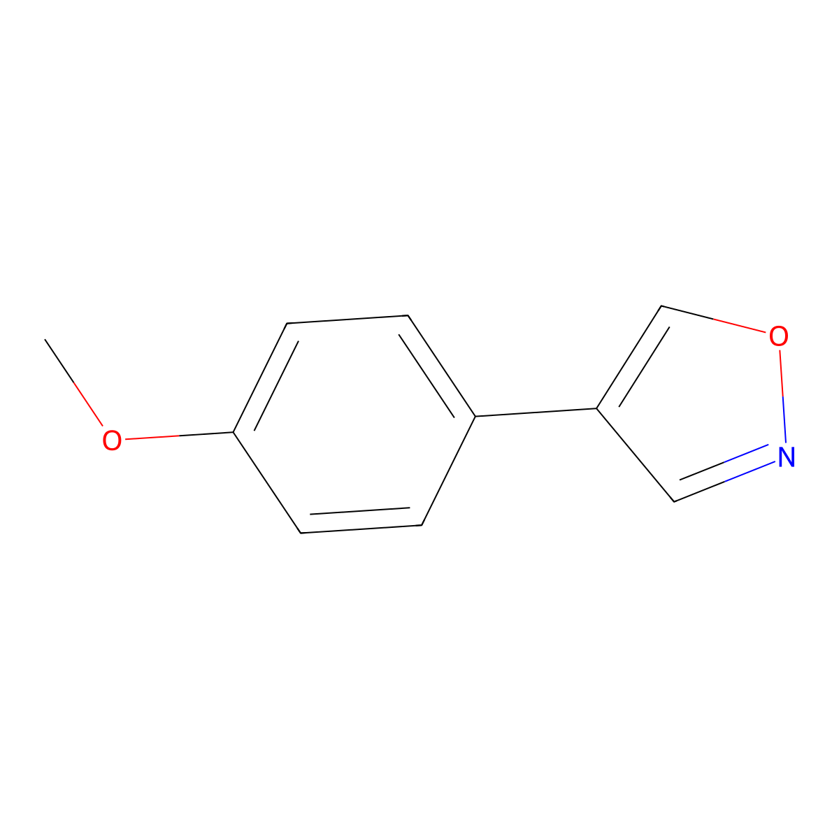 4-(4-Methoxyphenyl)-1,2-oxazole molecular structure, CAS 37928-11-3