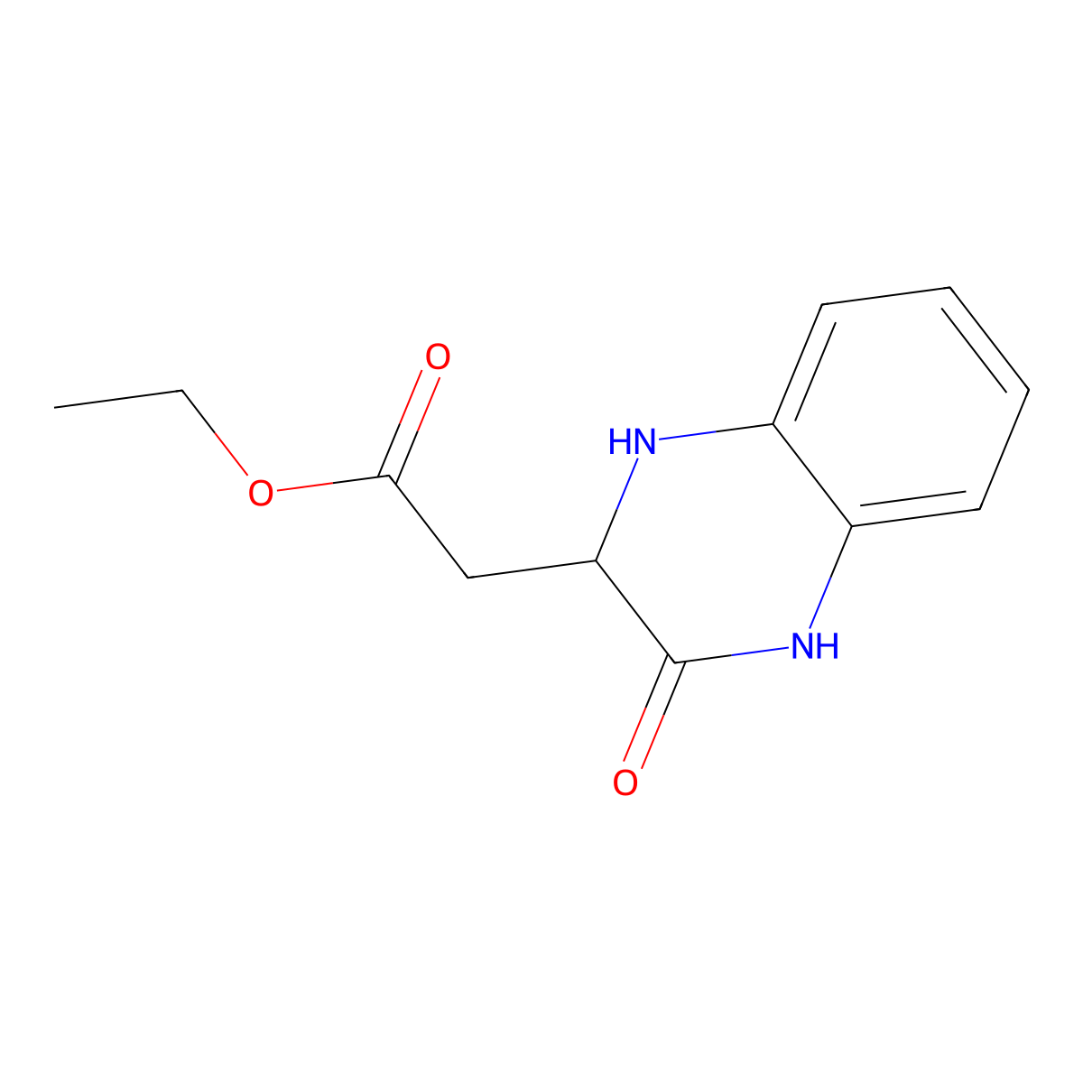 Ethyl 2-(3-oxo-2,4-dihydro-1H-quinoxalin-2-yl)acetate molecular structure, CAS 37931-42-3
