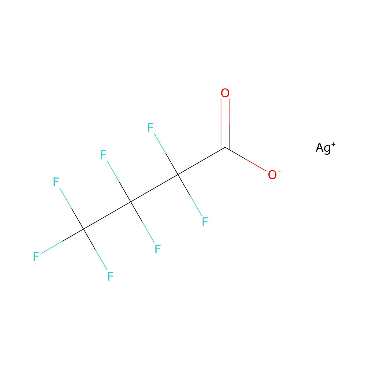Silver heptafluorobutyrate molecular structure, CAS 3794-64-7