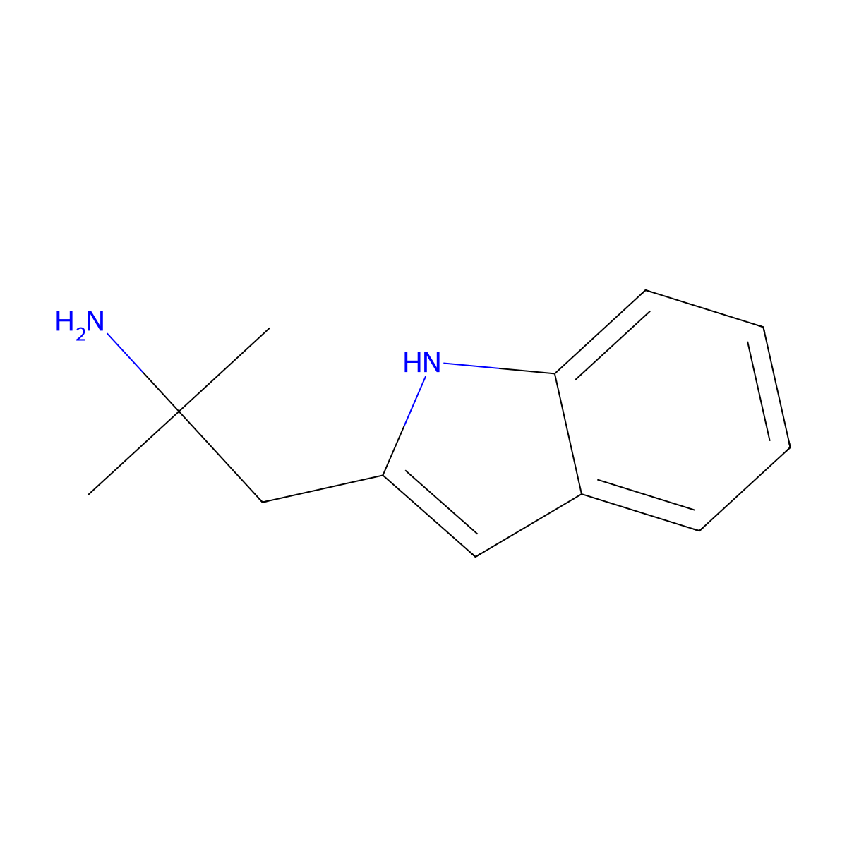 1-(1H-indol-2-yl)-2-methylpropan-2-amine molecular structure, CAS 3794-97-6