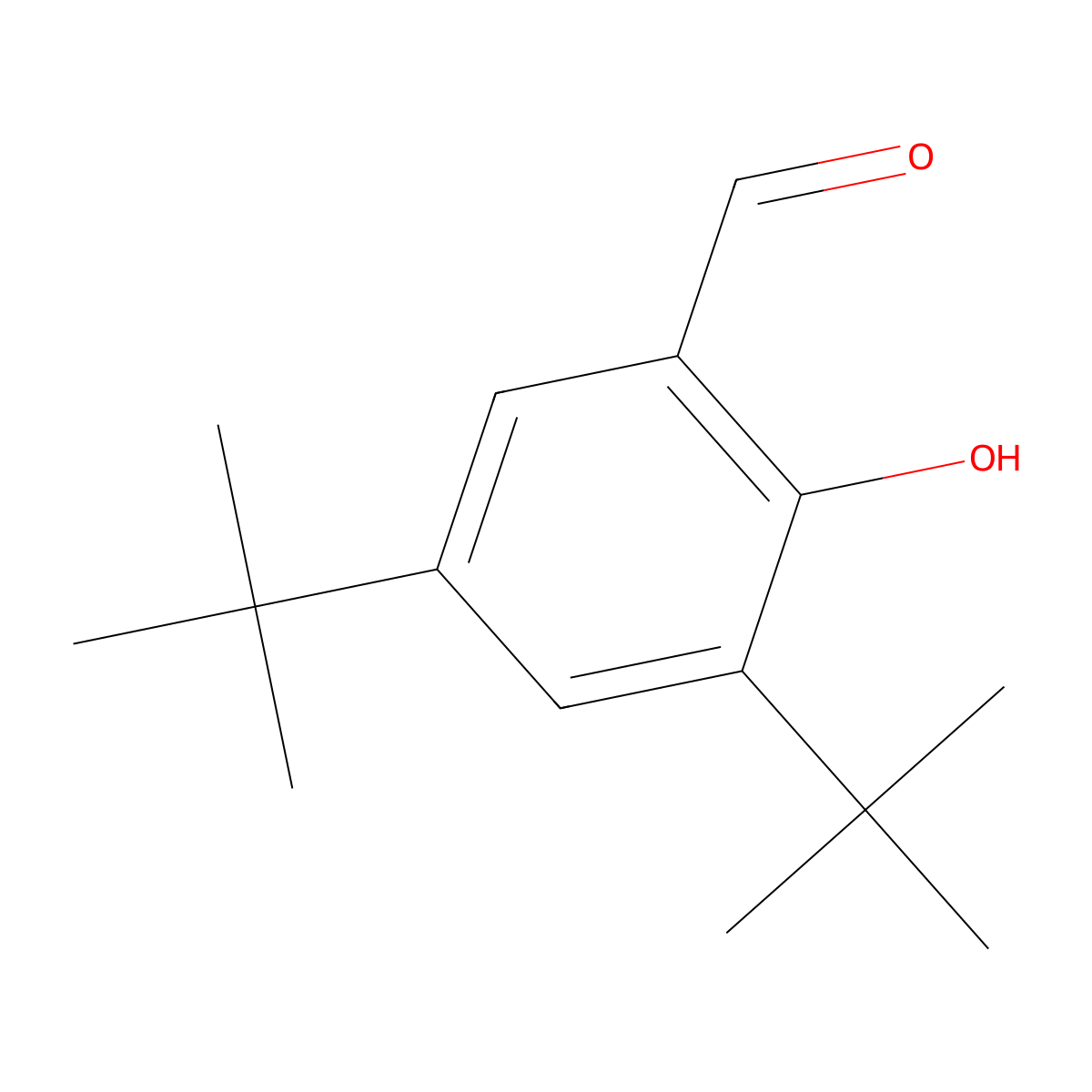 3,5-Di-tert-butylsalicylaldehyde molecular structure, CAS 37942-07-7