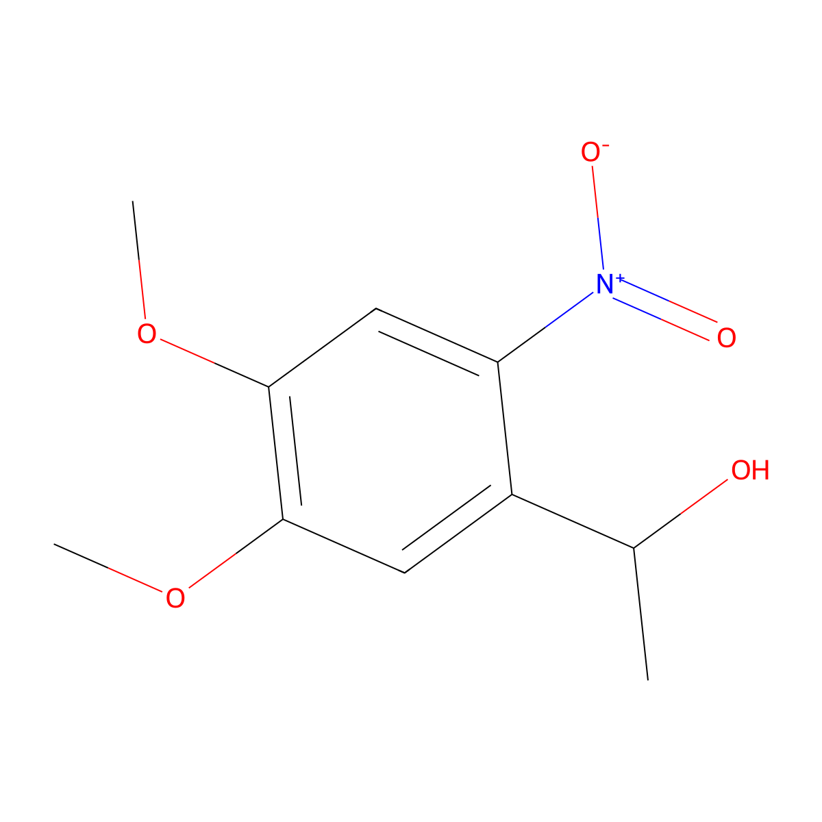 1-(4,5-Dimethoxy-2-nitrophenyl)ethanol molecular structure, CAS 37942-55-5