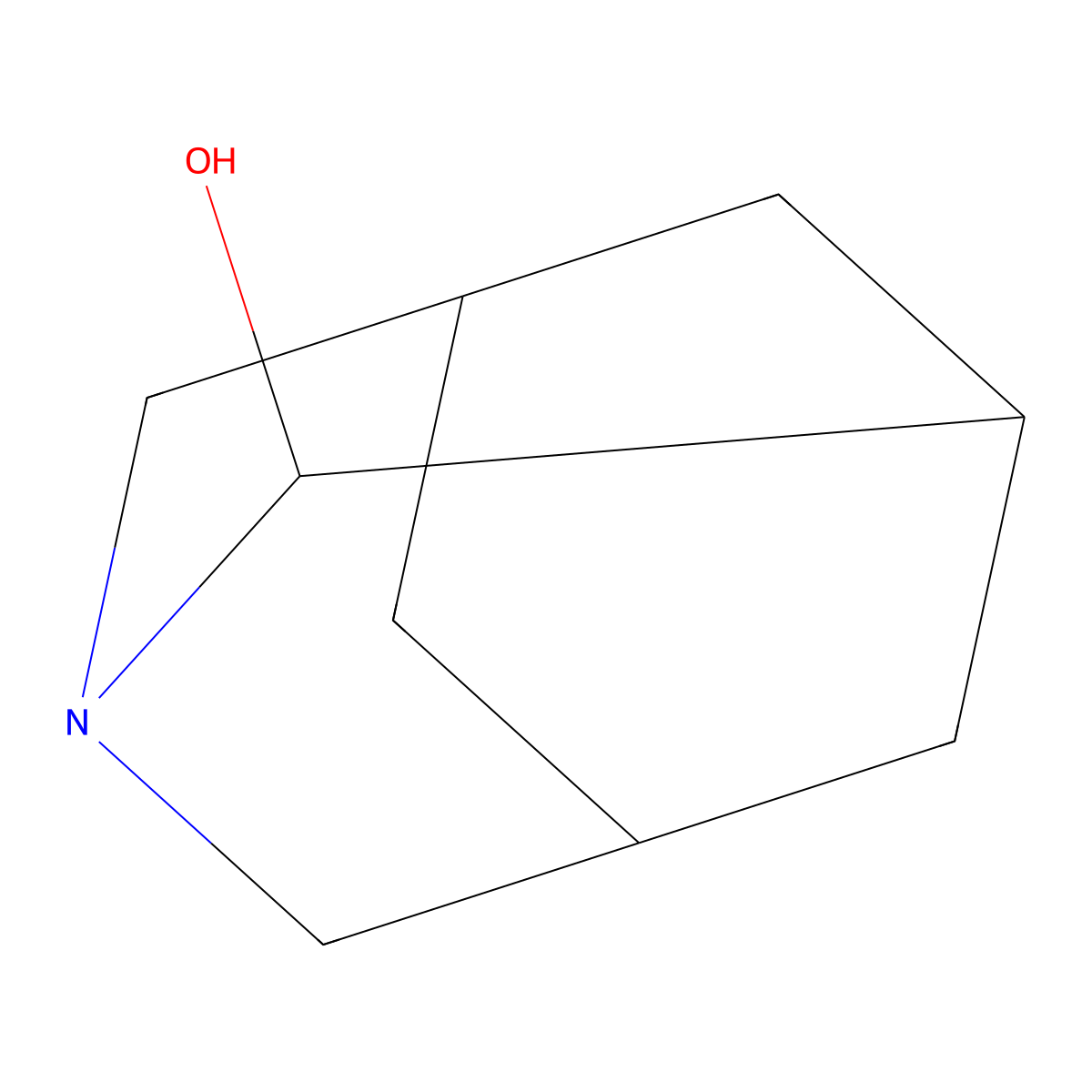 1-Azatricyclo[3.3.1.1,3,7]decan-2-ol molecular structure, CAS 37943-64-9